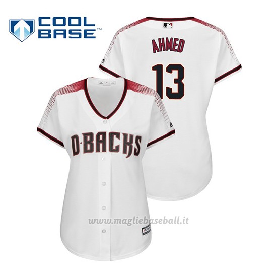 Maglia Baseball Donna Arizona Diamondbacks Nick Ahmed Cool Base Majestic 1ªBianco